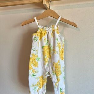 Laura Ashley Yellow and White Floral Jumpsuit